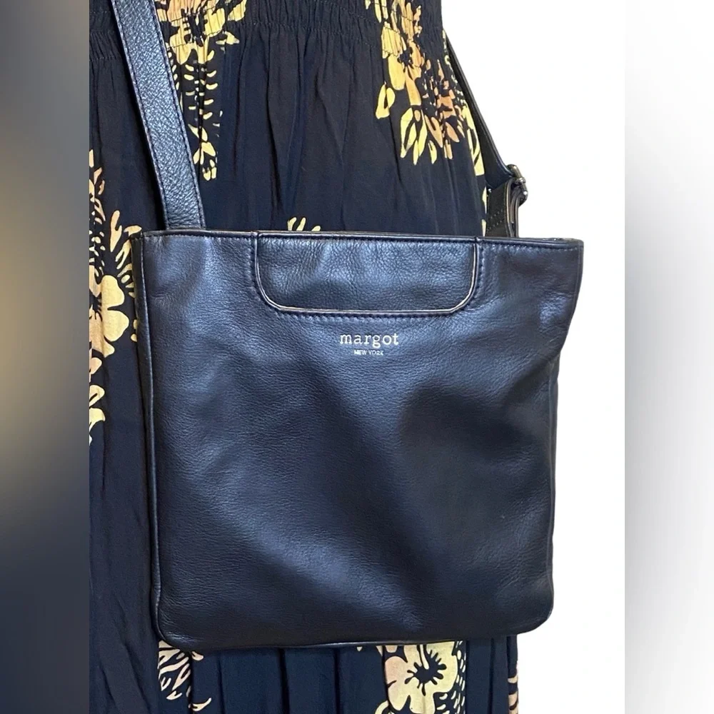 Margot New York Black Leather Crossbody Bag